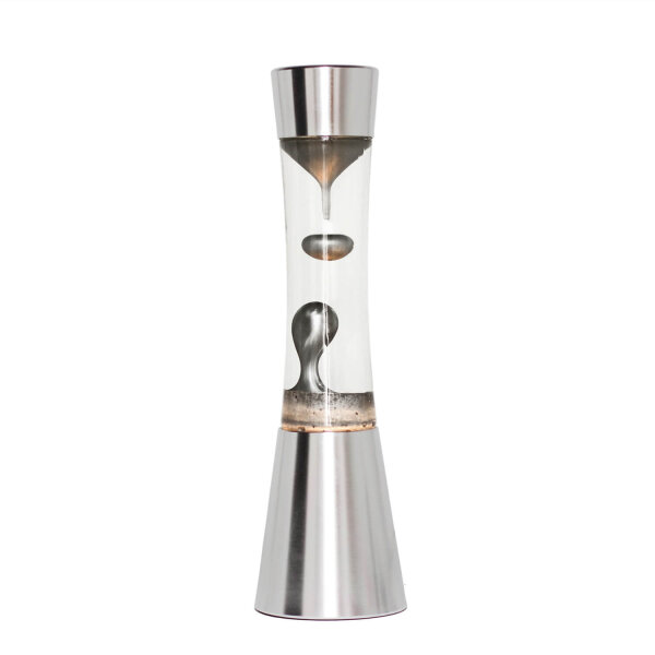 Lampe à lave argentée SANDRO 39cm table rétro élégante