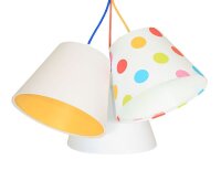 Lampe de chambre denfant Blanc Orange à pois Tissu