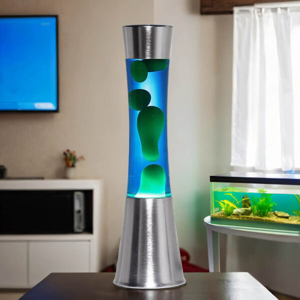 Lampe à Lave Rétro Bleu Vert 39cm dambiance SANDRO