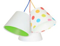 Lampe à suspendre 3 abat-jour Blanc Vert à...