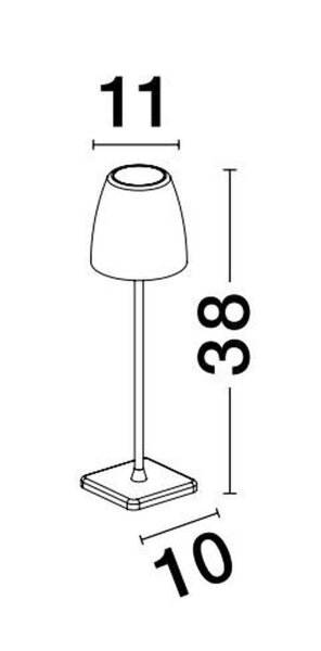LED Tischlampe außen Olivgrün 38 cm Akku IP54 Touch Dimmer