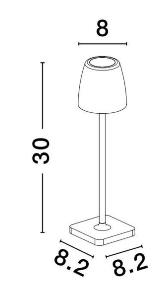 LED Tischleuchte Akku 30 cm Olivgrün IP54 Touch Dimmer