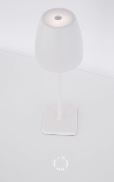 Tragbare LED Tischlampe Akku Weiß 38 cm IP54 dimmbar