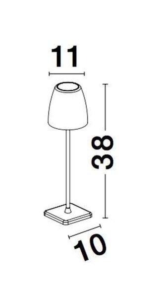Tragbare LED Tischlampe Akku Weiß 38 cm IP54 dimmbar