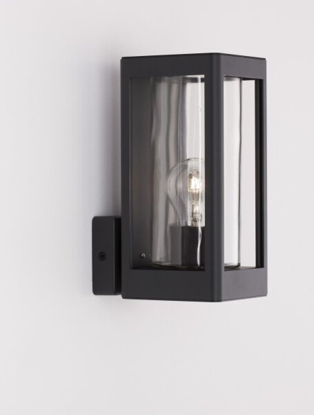 Außenwandleuchte IP54 E27 24 cm hoch Dunkelgrau Glas Modern