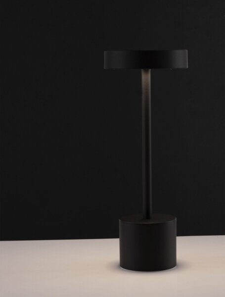 Akku Tischlampe LED kabellos IP54 30 cm Schwarz Touch Dimmer