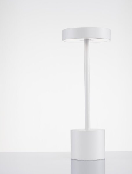 LED Tischlampe außen Weiß 30 cm IP54 Akku Touch Dimmer