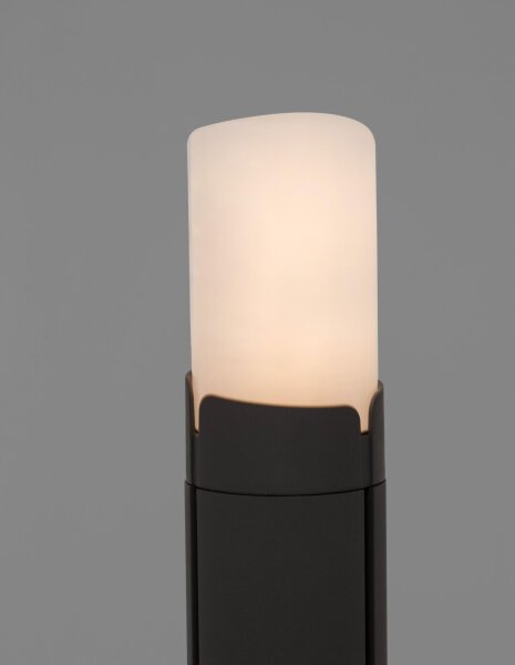 Wegeleuchte Dunkelgrau Weiß 60 cm hoch IP54 E27 schmal