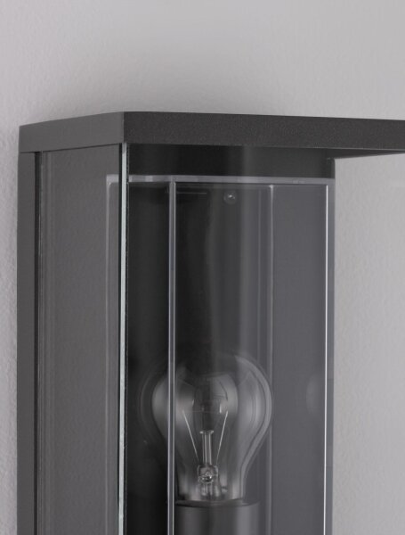 Wandlampe außen Anthrazit 30 cm hoch IP65 E27 BENTON Modern