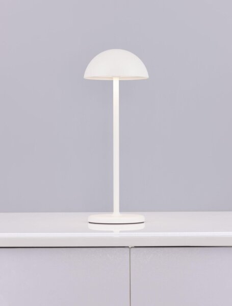 LED Tischlampe außen Weiß 32 cm hoch IP54 Akku Touch Dimmer