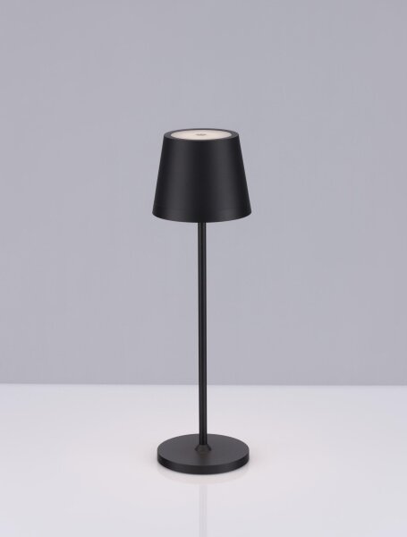 LED Tischleuchte Akku Schwarz 40 cm hoch IP54 Touch Dimmer