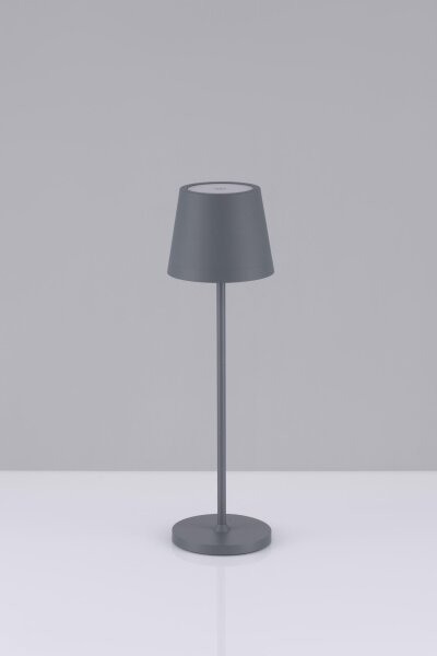 LED Gartenlampe Grau 40 cm hoch IP54 Akku Touch Dimmer
