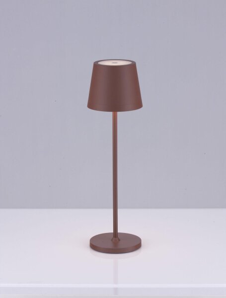 LED Gartenlampe IP54 Akku Braun 40 cm hoch Touch Dimmer