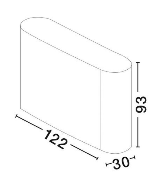 LED Außenwandleuchte flach Dunkelgrau IP54 12 cm Up Down