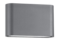 LED Wandlampe au&szlig;en Up Down 18,5 cm Dunkelgrau Glas...