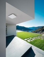 LED Außendeckenleuchte IP54 28 cm breit Dunkelgrau...