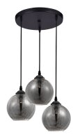 Pendelleuchte rund E27 Ø 30 cm Schwarz Grau...