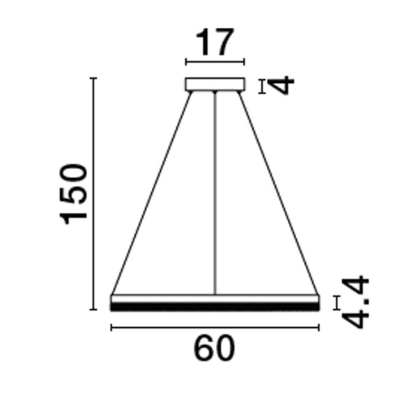 LED Kronleuchter Ring Ø 60 cm in Gold dimmbar warmweiß