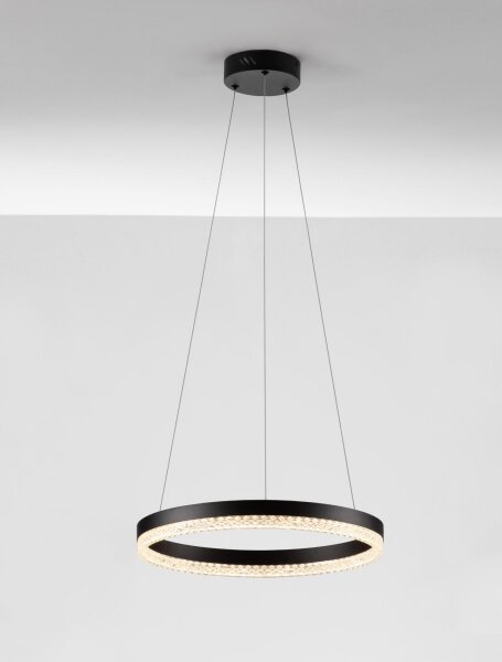 LED Kronleuchter Schwarz Ø 40 cm dimmbar höhenverstellbar