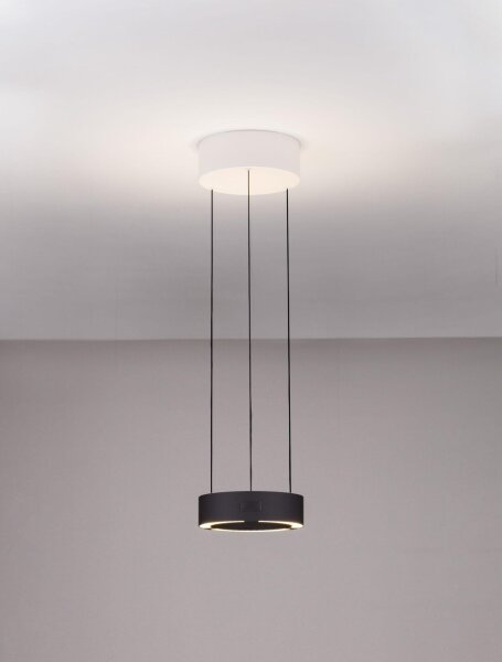 LED Hängeleuchte Weiß Schwarz Ø 20 cm dimmbar rund 2 flammig