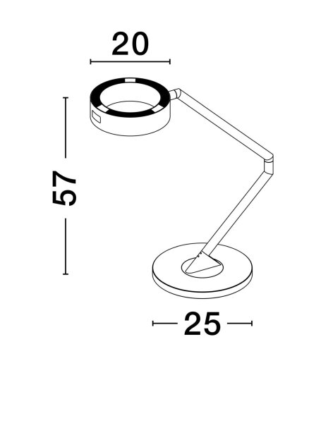 LED Schreibtischlampe 57 cm Schwarz Touch Dimmer 2 flammig