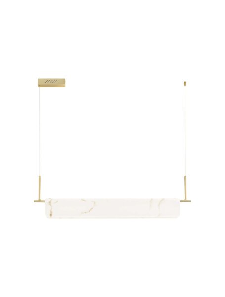 LED Hängelampe in Gold Creme 60 cm lang dimmbar warmweiß