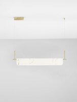 LED Hängelampe in Gold Creme 60 cm lang dimmbar...