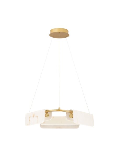 LED Hängeleuchte in Gold Creme Ø 63 cm dimmbar 3 flammig