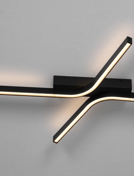 LED Deckenlampe Schwarz 100 cm lang dimmbar Minimalistisch