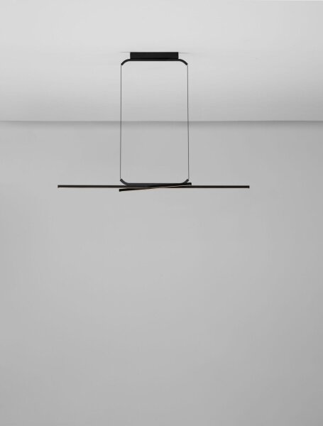 LED Pendelleuchte Schwarz 120 cm lang dimmbar Minimalistisch