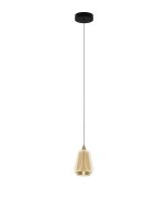 LED Pendelleuchte 12 cm breit in Schwarz Gold Glas...