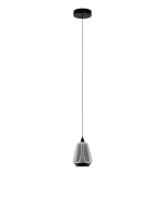 LED H&auml;ngelampe Schwarz 12 cm breit Glas...