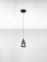 LED Hängelampe Schwarz 12 cm breit Glas...