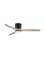 LED Deckenventilator mit Licht Schwarz Natur Holz...