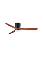 LED Deckenlampe mit Ventilator Schwarz Braun Holz...