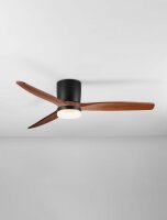 LED Deckenlampe mit Ventilator Schwarz Braun Holz...