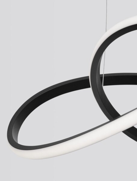 LED Pendelleuchte 56 cm breit Schwarz höhenverstellbar