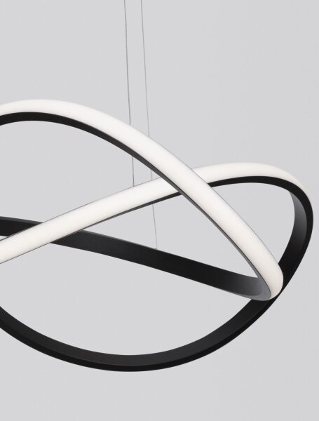 LED Pendelleuchte 56 cm breit Schwarz höhenverstellbar