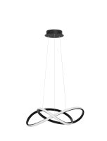 LED Pendelleuchte 56 cm breit Schwarz höhenverstellbar