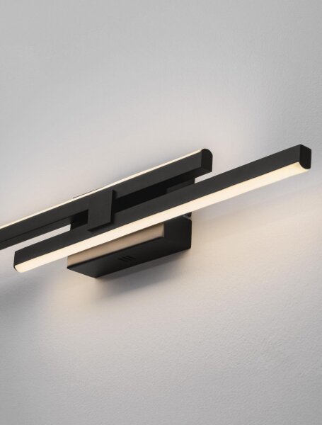 LED Wandlampe flach 54 cm breit Schwarz dimmbar 2 flammig