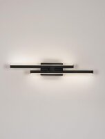 LED Wandlampe flach 54 cm breit Schwarz dimmbar 2 flammig