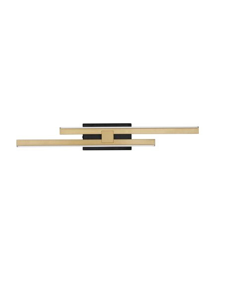 LED Wandleuchte in Schwarz Gold 54 cm breit dimmbar flach