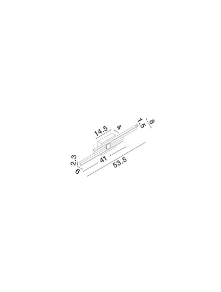 LED Wandleuchte in Schwarz Gold 54 cm breit dimmbar flach