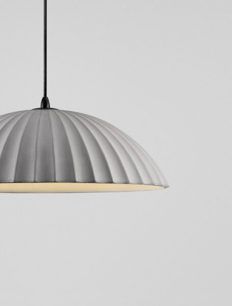 Pendelleuchte rund E27 Ø 50 cm Schwarz Beton Metall DAMON