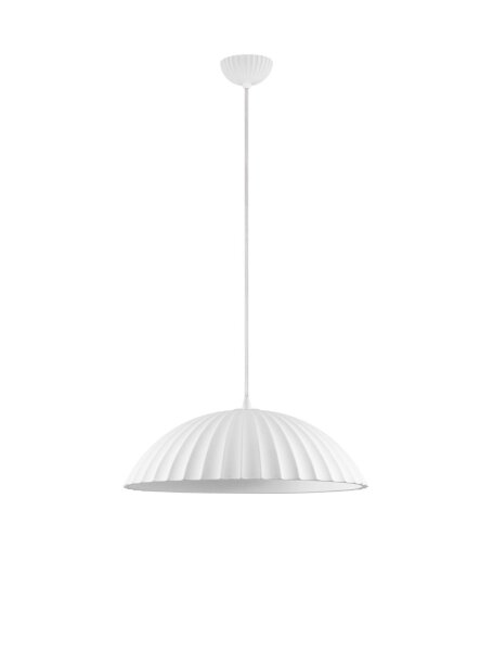 Hängelampe Weiß Ø 50 cm E27 Beton Metall rund DAMON Modern