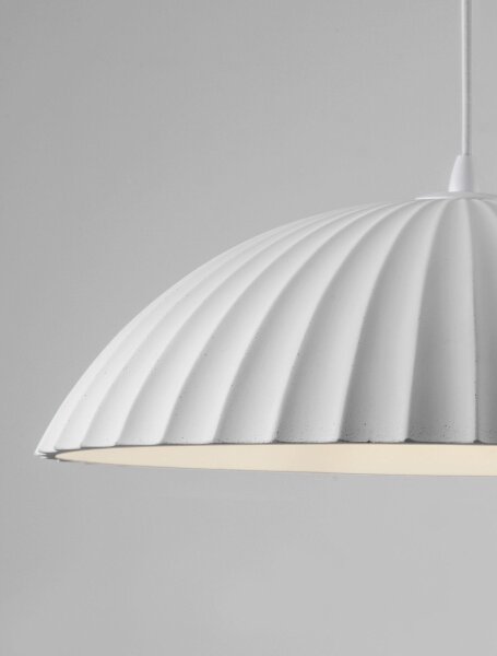 Hängelampe Weiß Ø 50 cm E27 Beton Metall rund DAMON Modern