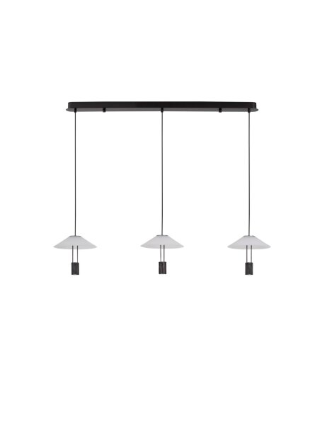 LED Pendelleuchte Up Down 100 cm lang Schwarz Weiß 3 flammig