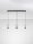 LED Pendelleuchte Up Down 100 cm lang Schwarz Weiß 3 flammig