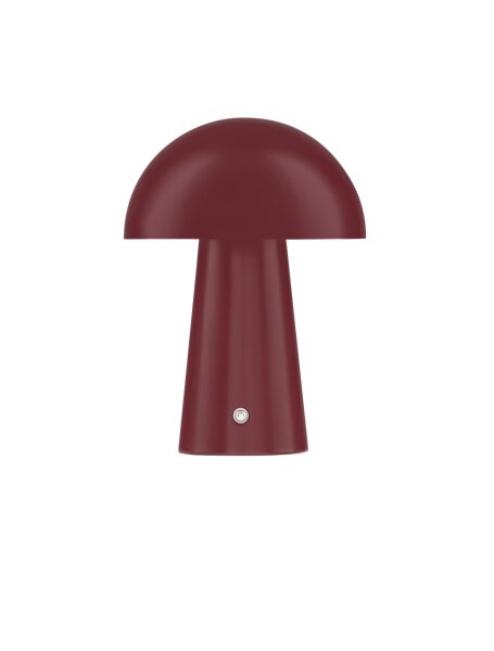 LED Nachttischlampe Akku 22 cm Rot Touch Dimmer warmweiß