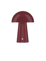 LED Nachttischlampe Akku 22 cm Rot Touch Dimmer...